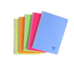 Cahier spirale Clairefontaine Linicolor fresh 21 x 29,7 cm 180 pages ligné + marge couverture plastique polypropyène rainuré Couleur aléatoire - Assortis