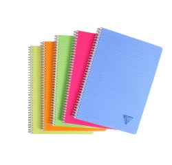 Spiral notebook Clairefontaine Linicolor fresh 21 x 29,7 cm 180 pages ruled + margin polypropylene grooved plastic cover random color - assorted