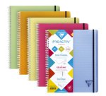 Cahier spirale Clairefontaine Proactiv'Book Linicolor Fesh 22,5 x 29,7 cm assorti aléatoire grands carreaux avec cadre en-tête-160 pages