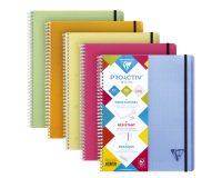 Cahier spirale Clairefontaine Proactiv'Book Linicolor Fesh 22,5 x 29,7 cm assorti aléatoire grands carreaux avec cadre en-tête-160 pages