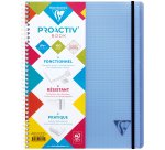 Cahier spirale Clairefontaine Proactiv'Book Linicolor Fesh 22,5 x 29,7 cm assorti aléatoire grands carreaux avec cadre en-tête-160 pages