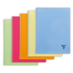 Cahier reliure intégrale Linicolor FRESH 24x32cm 180 pages grands carreaux couverture plastique polypropyène rainuré Couleur aléatoire - Assortis