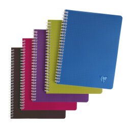 Cahier reliure intégrale Linciolor INTENSIVE 17x22cm 100 pages grands carreaux couverture plastique polypropyène rainuré Couleur aléatoire - Assortis