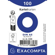 Pk100 Exa Rec Card 5.5x7.4cm Plain White - White