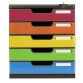 Schubladenbox MODULO A4, 5 abschließbare Schubladen - Harlekin glossy