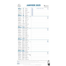 Calendrier bloc mensuel avec feuillets détachables sans support 15,5 x 28,5 cm 2025