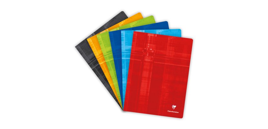Cahier piqué Clairefontaine Metric 24 x 32 cm assorti - grands carreaux - 48 pages