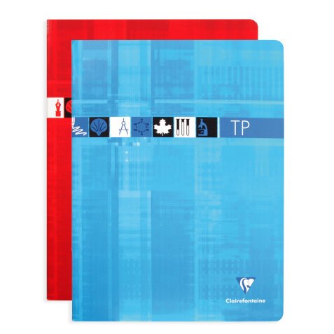 Cahier Travaux Pratiques piqué 24x32cm 80 pages grands carreaux + uni Couleur aléatoire - Assortis