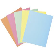 Pack of 5 2 flap folders SUPER 210 - 24x32cm - Assorted colours