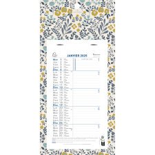 Calendrier mensuel Mini Labo avec feuillets détachables 13 x 23 cm sur support plaque imprimée 16 x 33 cm 2025 - Visuels assortis