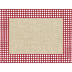 Pakket van 400 sets van 80 g/m2 gerecycled geëmbosseerd papieren tafelkleed, Linnen Vichy - Formaat 30x40cm