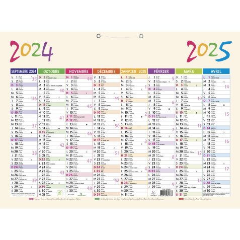 Calendrier Pep's 55 x 40,5 cm Septembre 2024 à Décembre 2025 - Visuel