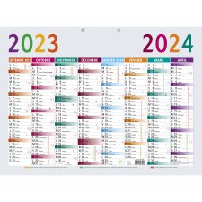 Calendrier Multicolore 55 x 40,5 cm Septembre 2024 à Décembre 2025 - Multicolore