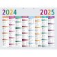 Calendrier Multicolore 55 x 40,5 cm Septembre 2024 à Décembre 2025 - Multicolore
