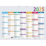 Calendrier Multicolore 55 x 40,5 cm Semestriel 2025 - Multicolore