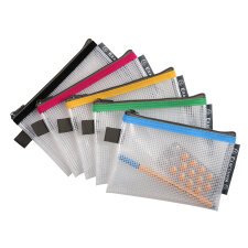 Pochette à fermeture éclair en plastique souple - Couleurs assorties