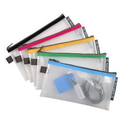 Tasche EVA mit Reißverschluss, flexibel aus PP, DL-10x21cm - Farben sortiert