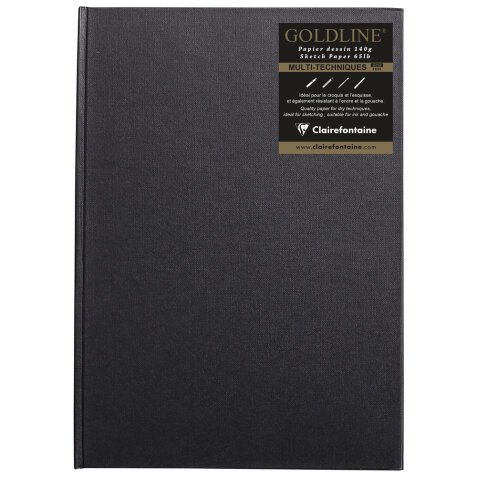 Goldline carnet cousu collé 64F A4 140g F - Blanc