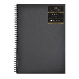 Goldline carnet spiralé 64F A3 140g F - Noir