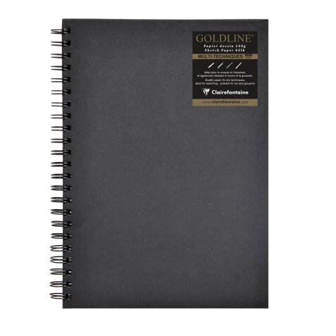 Goldline carnet spiralé 64F A4 140g F - Noir