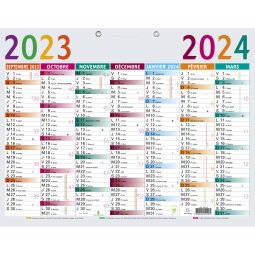 Calendrier Multicolore 43 x 33,5 cm Septembre 2024 à Septembre 2025 - Multicolore