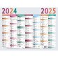 Calendrier Multicolore 29,5 x 22 cm Septembre 2024 à Septembre 2025 - Multicolore