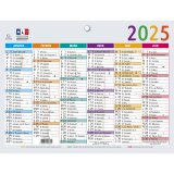 Calendrier Multicolore 13 x 17 cm Semestriel 2025 - Multicolore