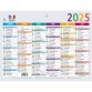 Calendrier Multicolore 13 x 17 cm Semestriel 2025 - Multicolore