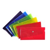 Exacompta Iderama PP Press-Stud Pocket Envelope, DL Size - Assorted colours