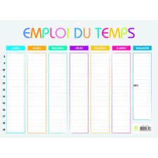 Emploi du temps Multicolore 29,5 x 22 cm - Multicolore