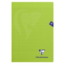 Cahier piqué Mimesys A4 48 pages grands carreaux couverture polypropylène - Vert