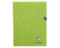 Cahier piqué Mimesys 24x32cm 96 pages grands carreaux couverture polypropylène - Vert