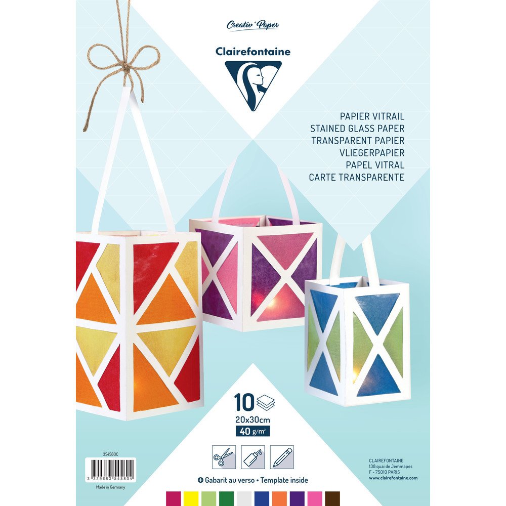 LITMIND Lot de 16 feuilles de verre vitrail transparent de 10,2 x 15,2 cm pour travaux manuels, couleurs assorties pour projets de fabrication de vitraux