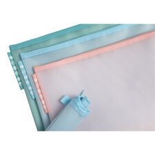 Pochette à fermeture éclair en plastique souple Chromaline pastel - A4 - Couleurs assorties