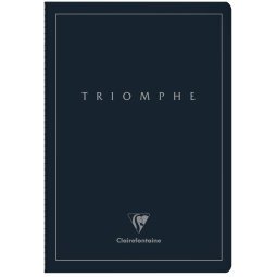 Triomphe PLATINUM cahier piqûre textile A4 96 pages ligné papier ivoire 90 g - Bleu