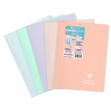 Cahier reliure intégrale enveloppante Koverbook Blush A4 160 pages grands carreaux couverture polypropylène opaque bicolore - Assortis