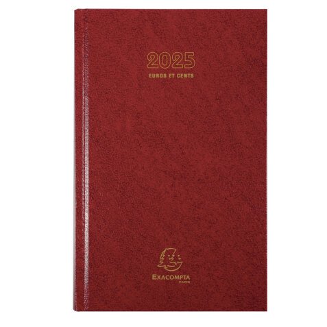 Agenda de bureau Carré Euro et cents 13,5 x 21 cm Journalier Janvier à décembre 2025 - Couleurs assorties