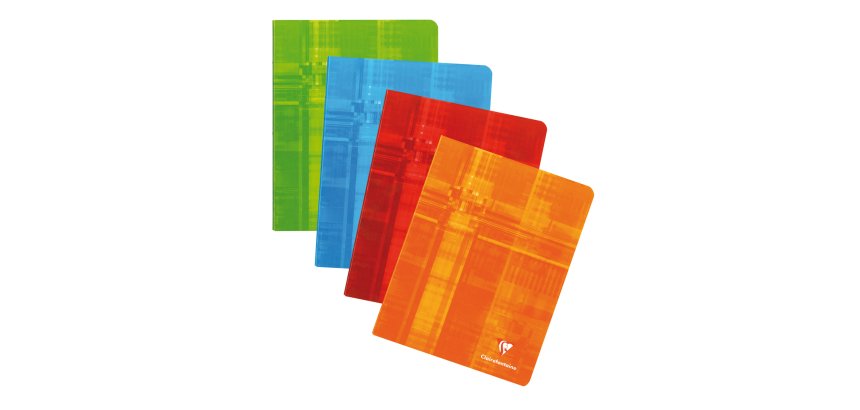 Cahier piqué Clairefontaine Metric 16,5 x 21cm assorti - grands carreaux - 96 pages
