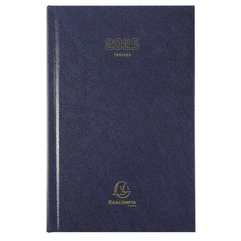 Agenda de bureau Carré Travers 13,5 x 21 cm Journalier Janvier à décembre 2025 - Couleurs assorties