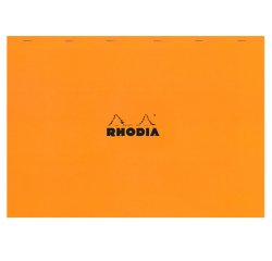 Schreibblock Rhodia 42 x 29,7 cm geheftet orange Nr. 38 - 5 x 5 - 80 Blatt