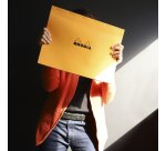 Bloc de bureau Rhodia 42 x 29,7 cm agrafé orange n°38 - 5 x 5 - 80 feuilles