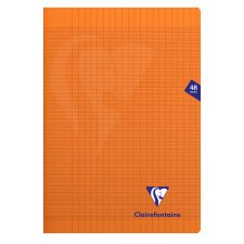 Cahier piqué Mimesys A4 48 pages grands carreaux couverture polypropylène - Orange