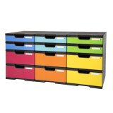 Module de classement Modulodoc - set 12 cases avec tiroirs Ecoblack - Arlequin