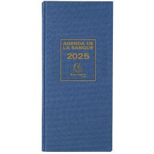 Agenda de bureau Banquier long Euro et cents 16 x 34 cm Journalier 2025 - Aléatoires