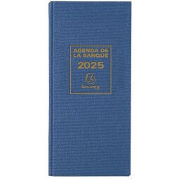 Agenda de bureau Banquier long Euro et cents 16 x 34 cm Journalier 2025 - Aléatoires