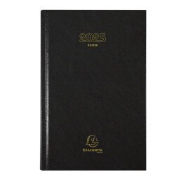 Agenda de bureau Raisin Euro et cents 16,5 x 24,5 cm Journalier 2025 - Noir