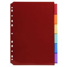 Exacompta PP Dividers, A4, 6 part - Assorted colours