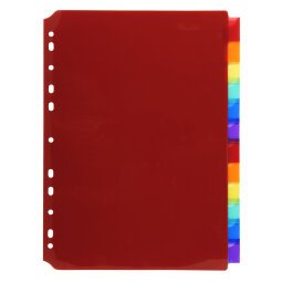 Exacompta PP Dividers, A4, 12 part - Assorted colours