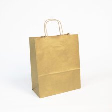 Paq.25 sacs kraft lisse, 22x10x27cm, Or - Or