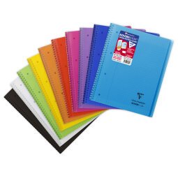 Cahier reliure intégrale enveloppante Koverbook A4+ 160 pages grands carreaux détachables perforé 4 trous couverture polypropylène t ransparent - Assortis